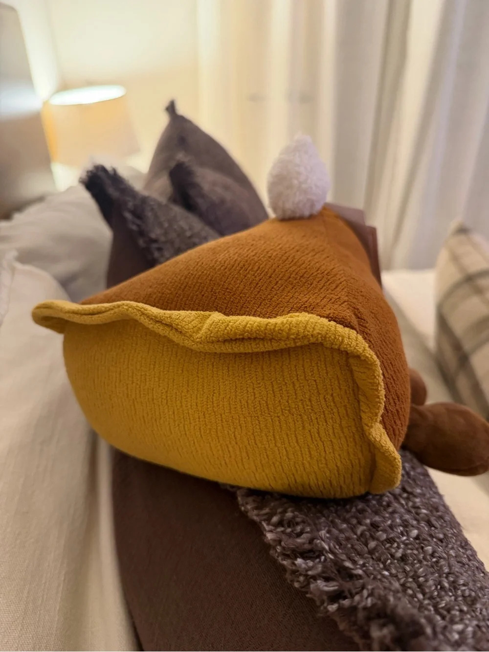 Martha Stewart Pumpkin Pie Plush Weighted Shelf Sitter Thanksgiving Decor NWT